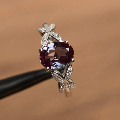 Oval Cut Alexandrite Split Engagement Rings - Palmary