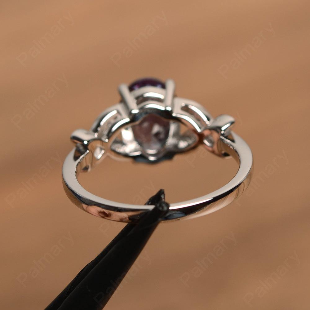 Oval Cut Alexandrite Split Engagement Rings - Palmary