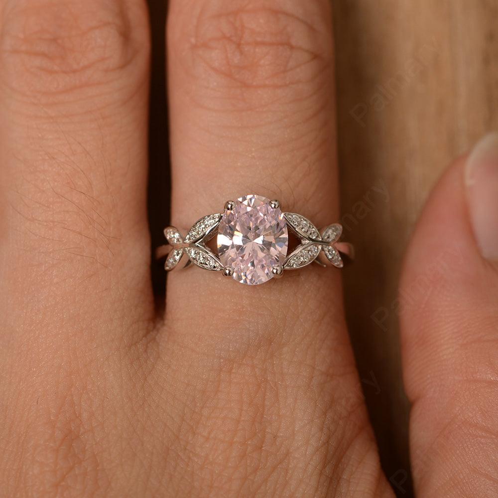 Oval Cut Cubic Zirconia Split Engagement Rings - Palmary