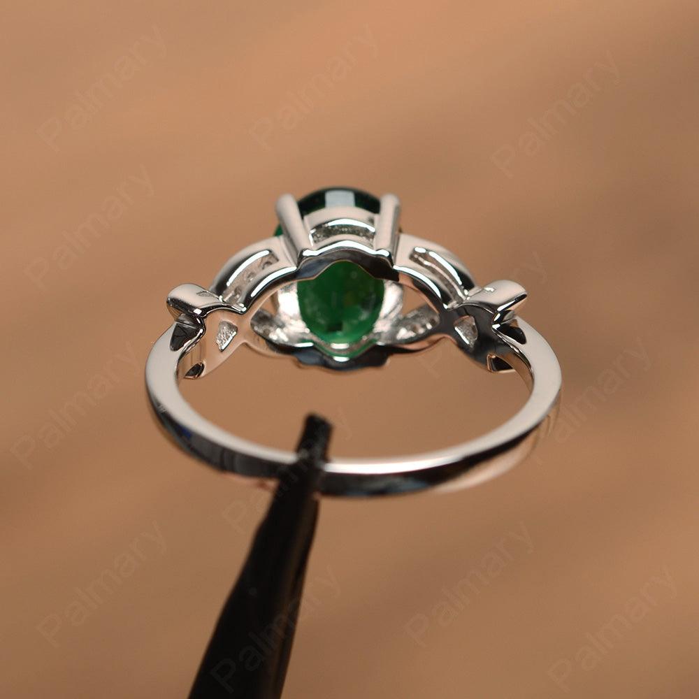 Oval Cut Emerald Split Engagement Rings - Palmary