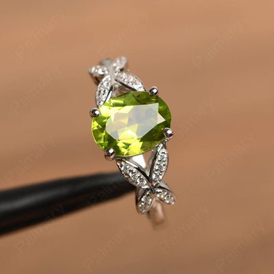 Oval Cut Peridot Split Engagement Rings - Palmary