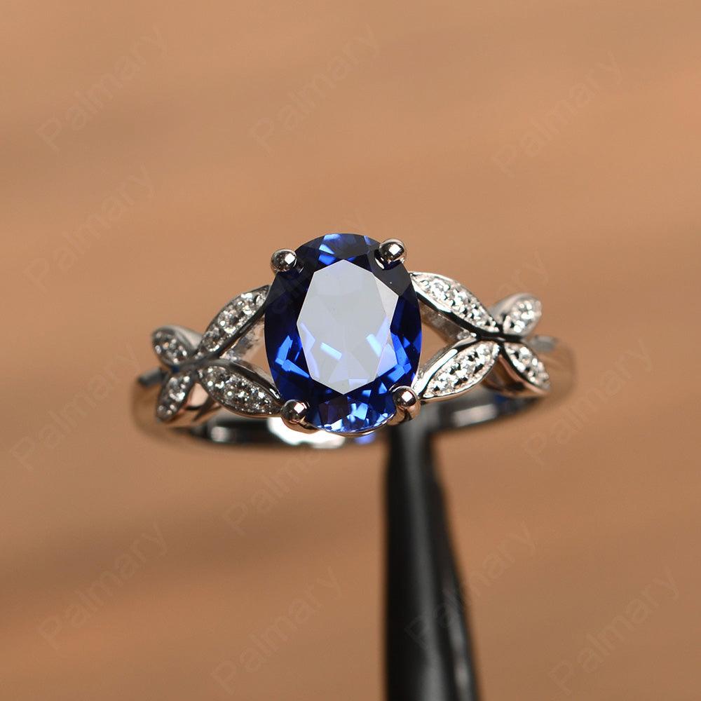 Oval Cut Sapphire Split Engagement Rings - Palmary