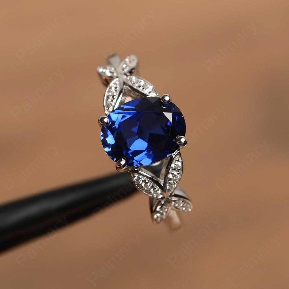 Oval Cut Sapphire Split Engagement Rings - Palmary