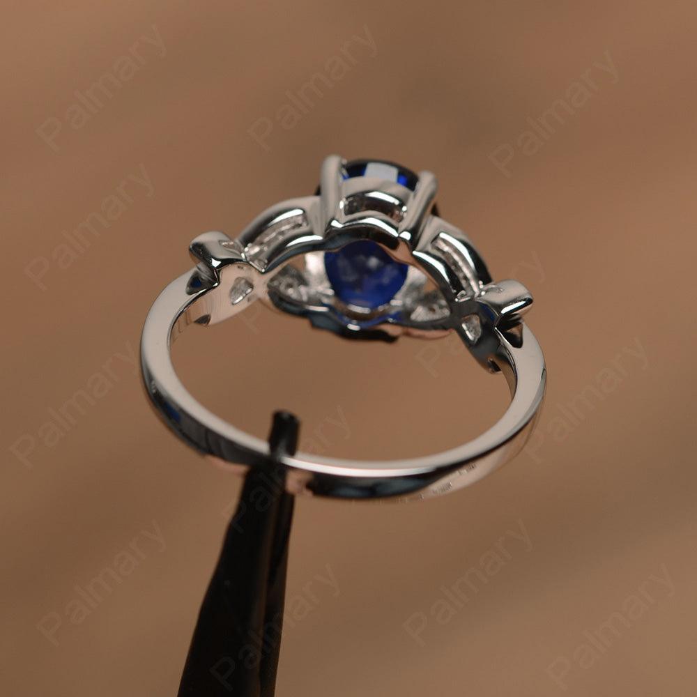 Oval Cut Sapphire Split Engagement Rings - Palmary