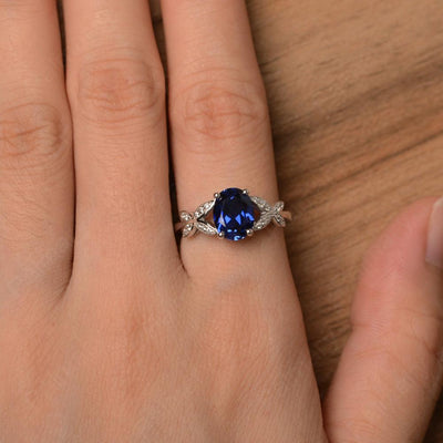 Oval Cut Sapphire Split Engagement Rings - Palmary