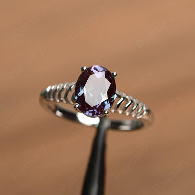 Fence Oval Alexandrite Solitaire Rings - Palmary