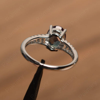 Fence Oval Alexandrite Solitaire Rings - Palmary