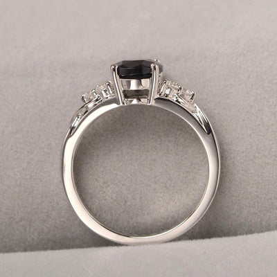 Oval Cut Black Spinel Rings Sterling Silver - Palmary