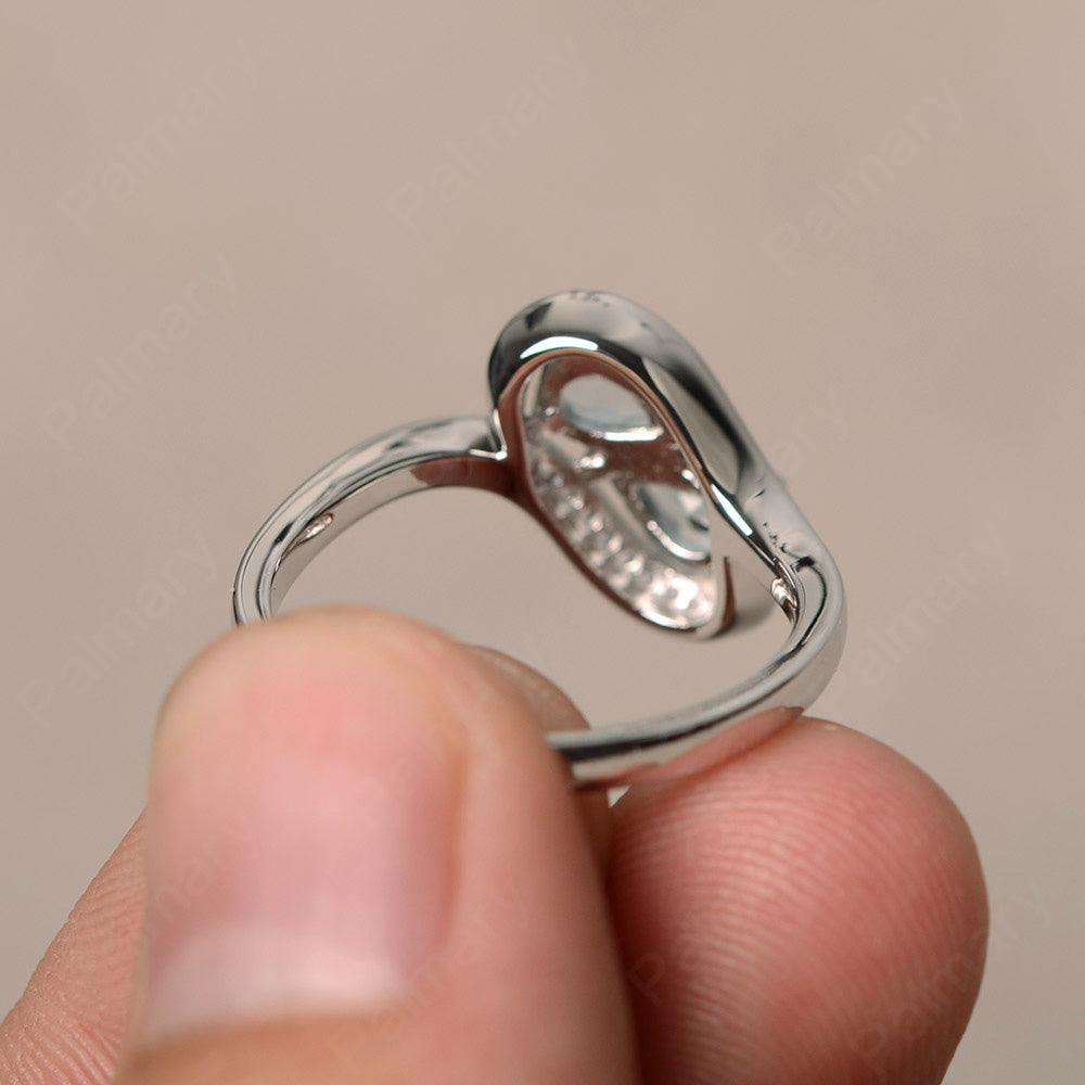 Two Stone Aquamarine Pear Shaped Rings - Palmary