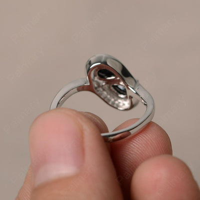 Two Stone Black Spinel Pear Shaped Rings - Palmary