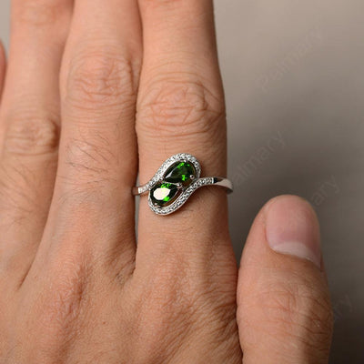 Two Stone Diopside Pear Shaped Rings - Palmary