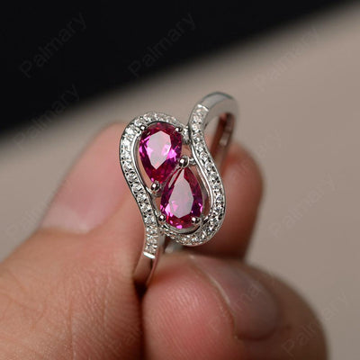 Two Stone Ruby Pear Shaped Rings - Palmary