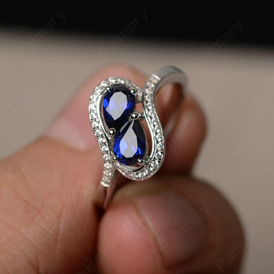 Two Stone Sapphire Pear Shaped Rings - Palmary