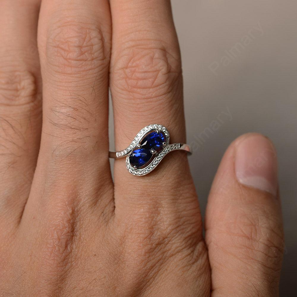 Two Stone Sapphire Pear Shaped Rings - Palmary