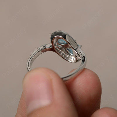 Two Stone Swiss Blue Topaz Pear Shaped Rings - Palmary