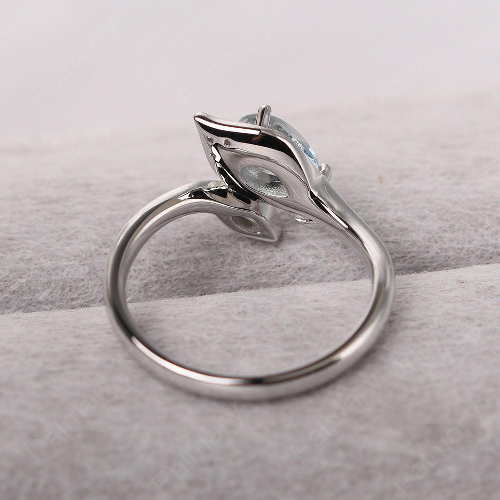 Pear Shaped Aquamarine Wedding Rings - Palmary