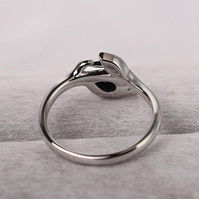 Pear Shaped Black Spinel Wedding Rings - Palmary