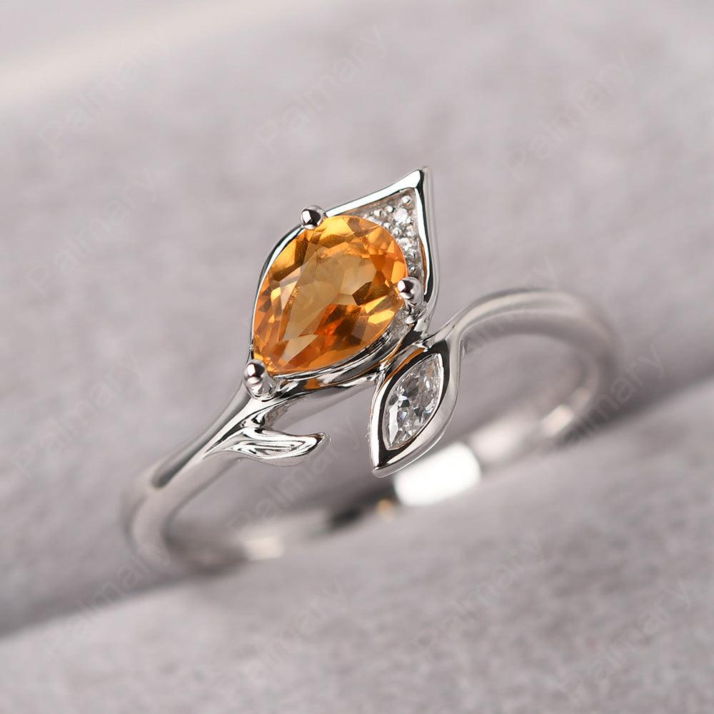 Pear Shaped Citrine Wedding Rings - Palmary