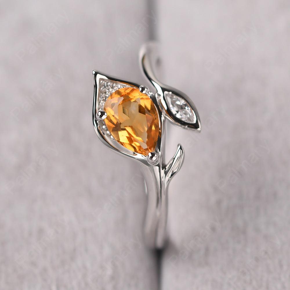 Pear Shaped Citrine Wedding Rings - Palmary