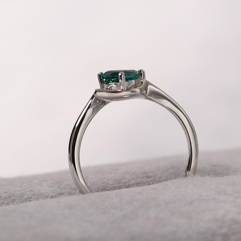 Pear Shaped Emerald Wedding Rings - Palmary