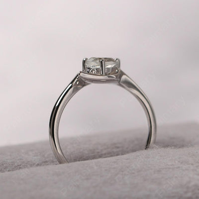 Pear Shaped Green Amethyst Wedding Rings - Palmary