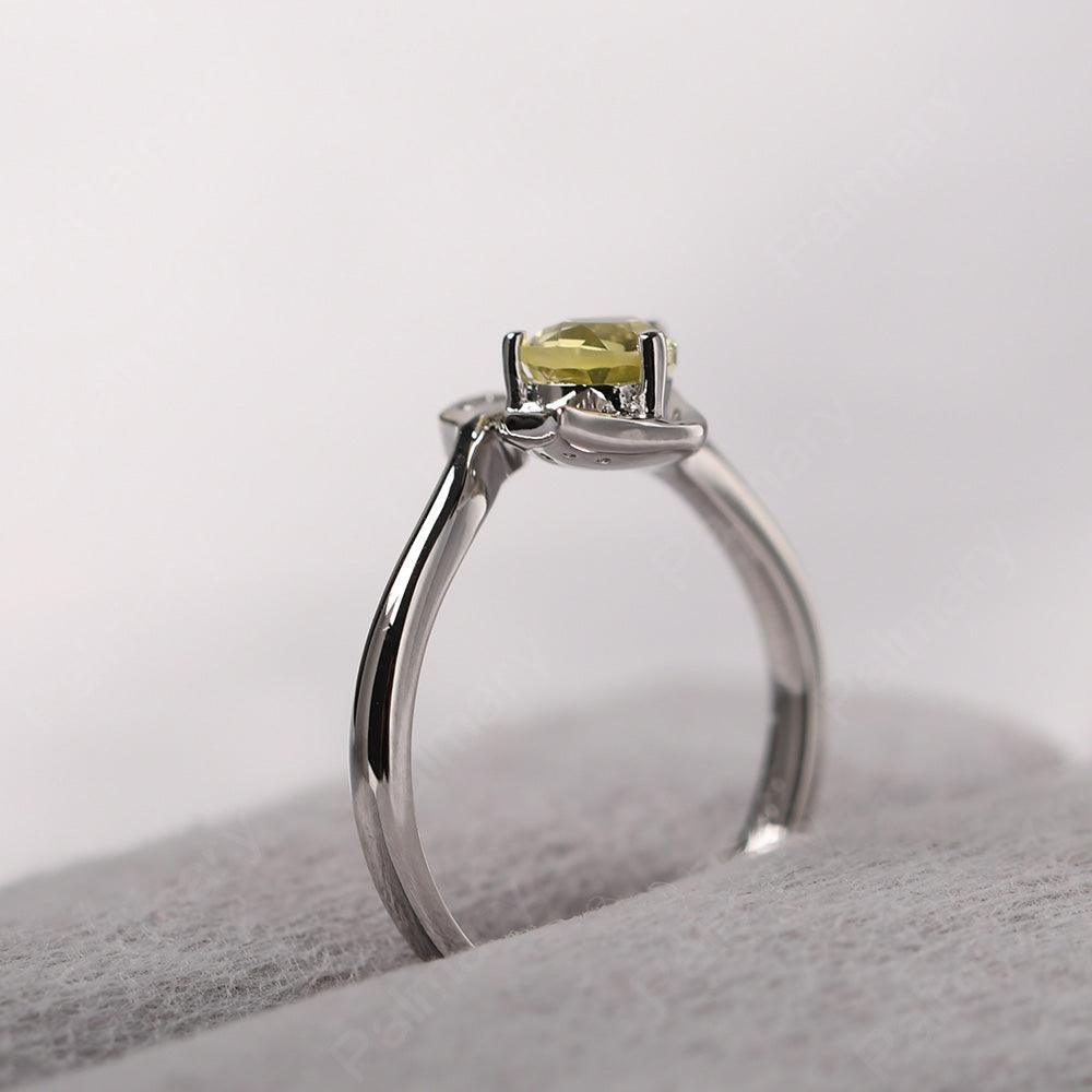 Pear Shaped Lemon Quartz Wedding Rings - Palmary