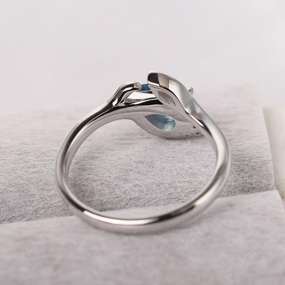 Pear Shaped London Blue Topaz Wedding Rings - Palmary