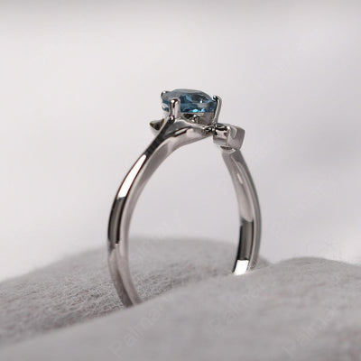 Pear Shaped London Blue Topaz Wedding Rings - Palmary