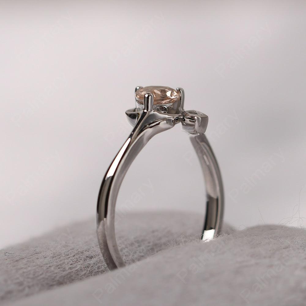 Pear Shaped Morganite Wedding Rings - Palmary