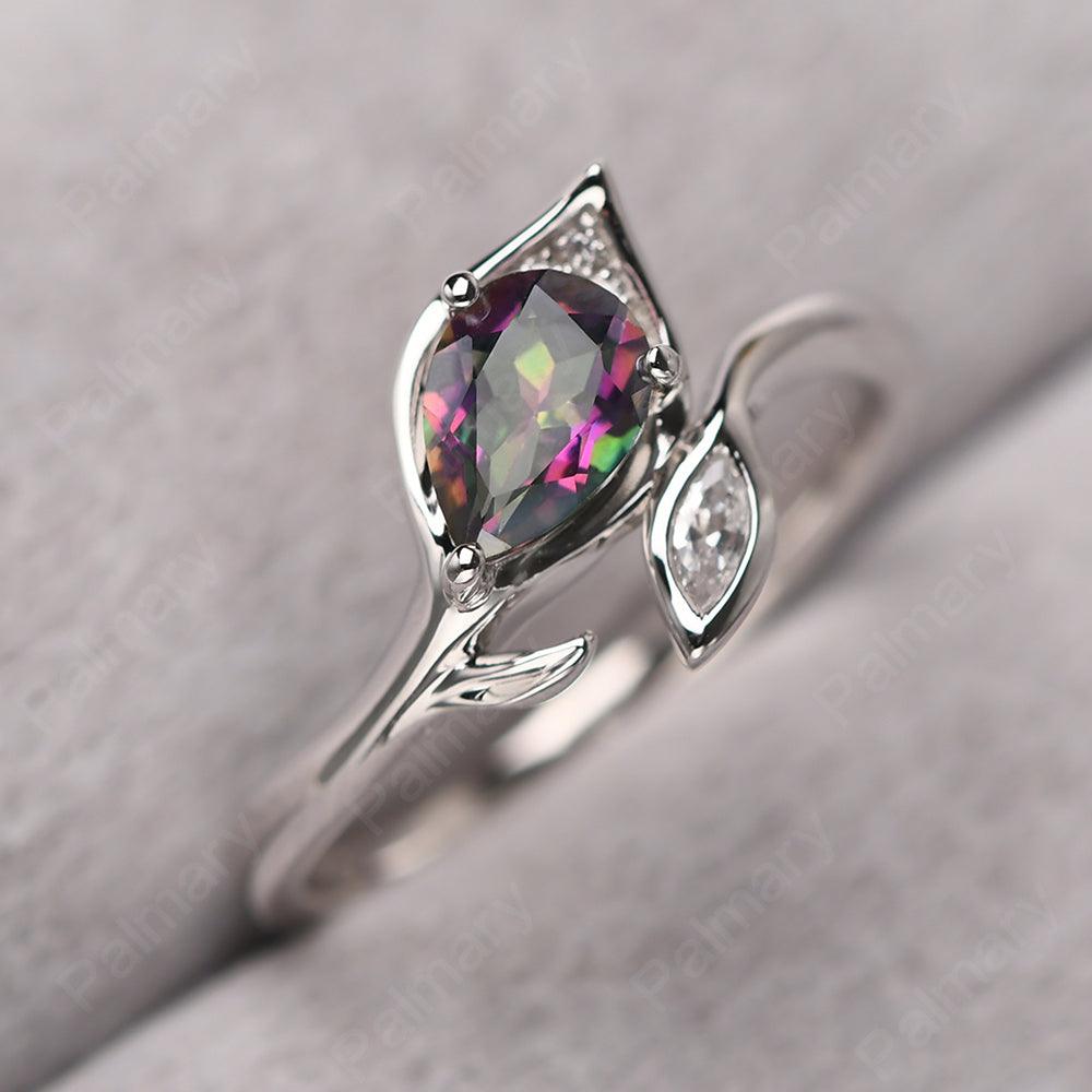 Pear Shaped Mystic Topaz Wedding Rings - Palmary