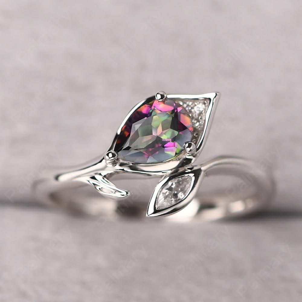 Pear Shaped Mystic Topaz Wedding Rings - Palmary