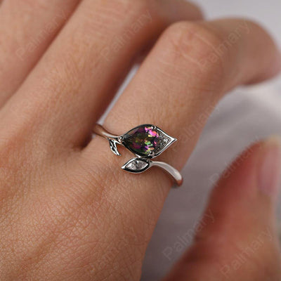 Pear Shaped Mystic Topaz Wedding Rings - Palmary