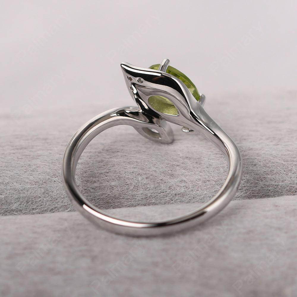 Pear Shaped Peridot Wedding Rings - Palmary