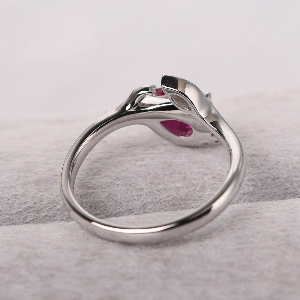 Pear Shaped Ruby Wedding Rings - Palmary