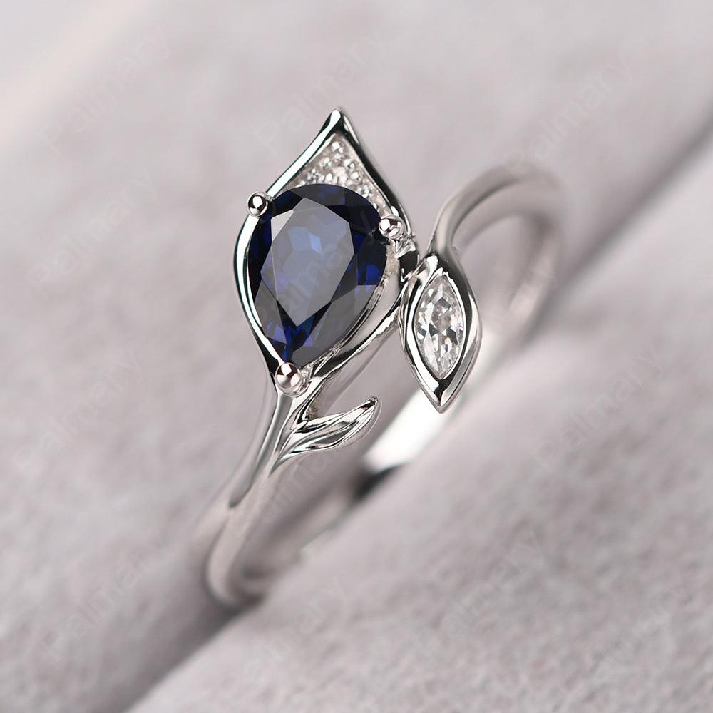 Pear Shaped Sapphire Wedding Rings - Palmary