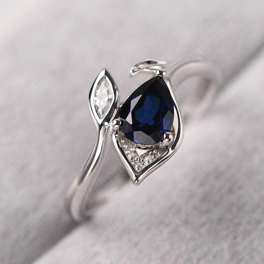 Pear Shaped Sapphire Wedding Rings - Palmary