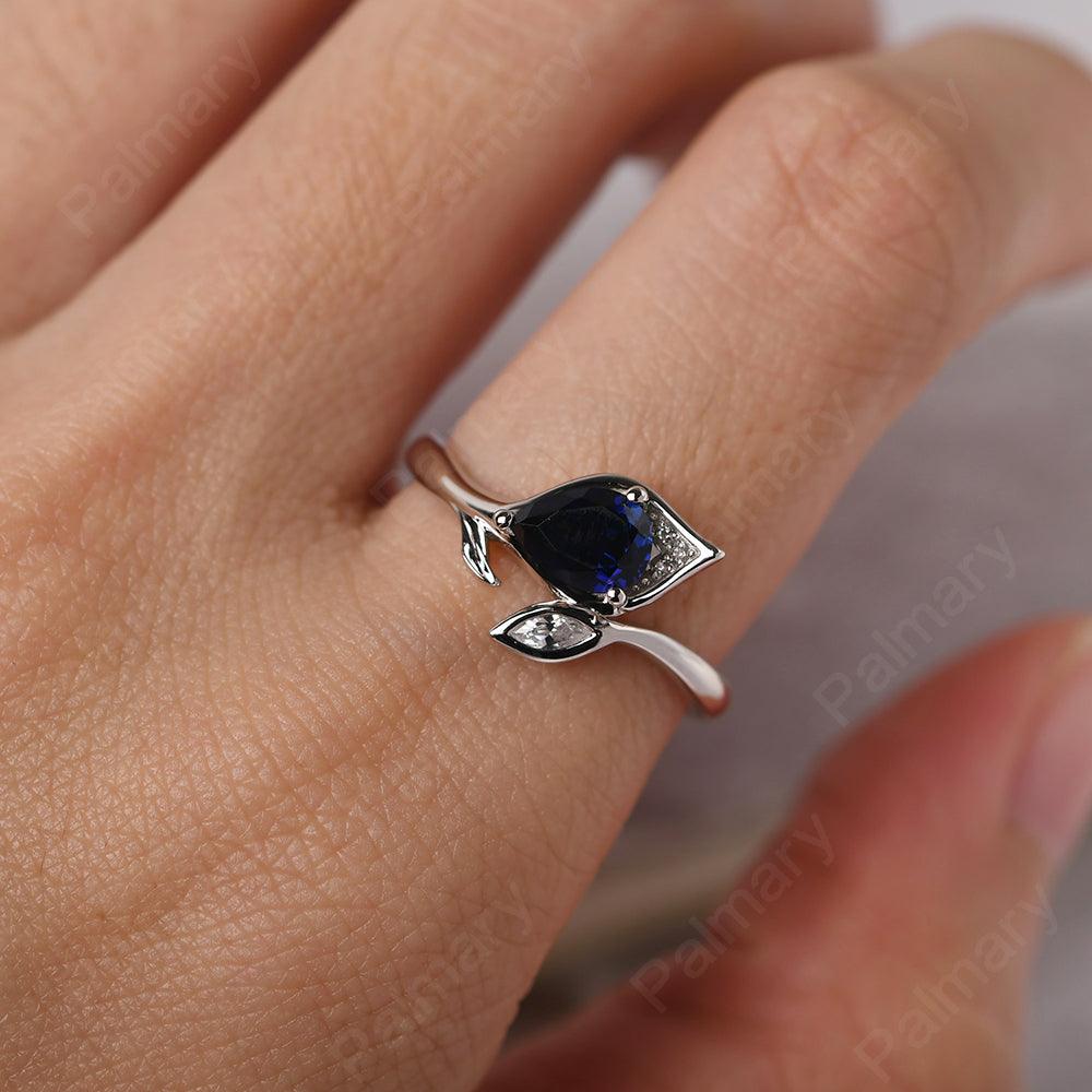 Pear Shaped Sapphire Wedding Rings - Palmary