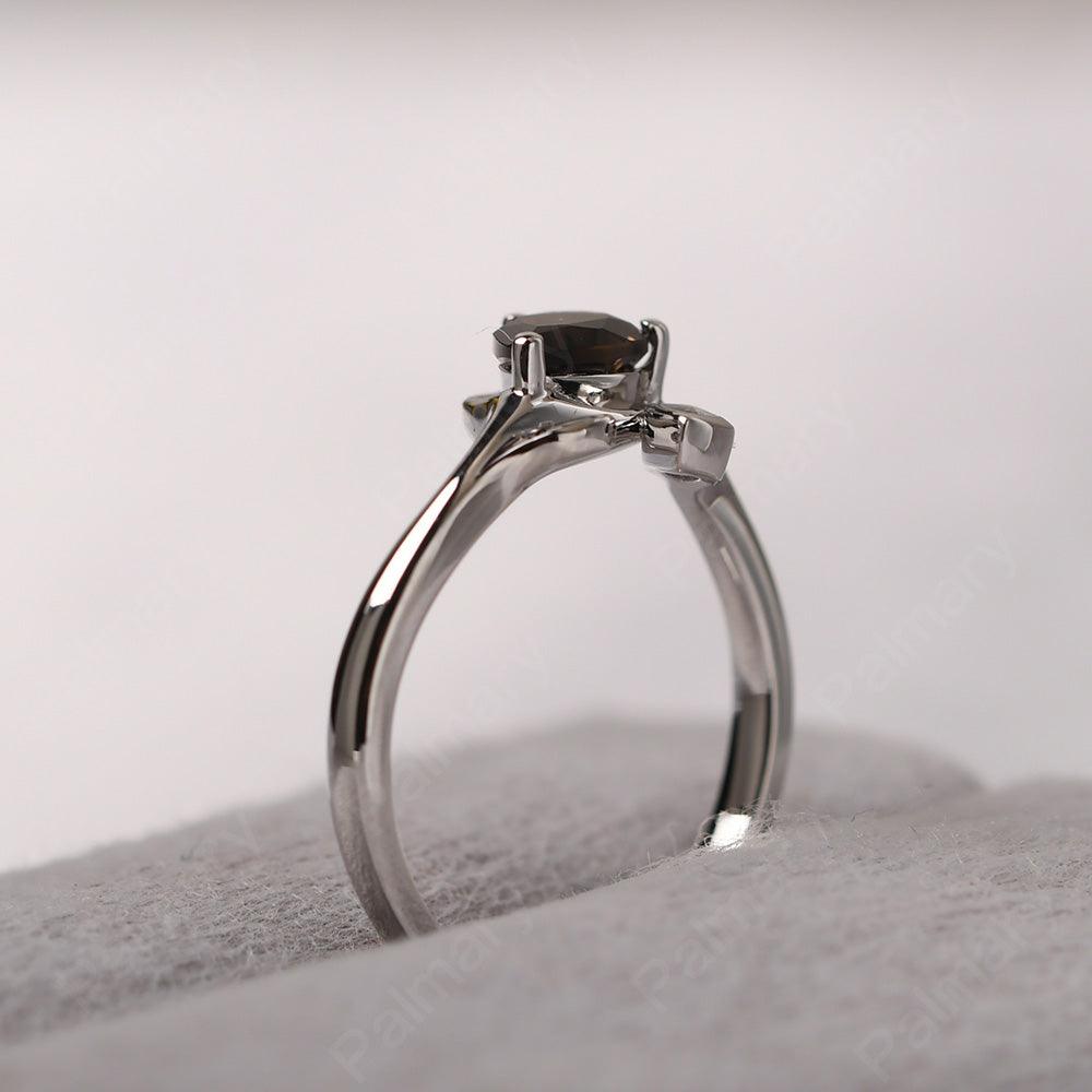 Pear Shaped Smoky Quartz  Wedding Rings - Palmary