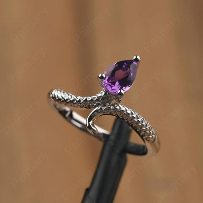 Snake Amethyst Solitaire Ring - Palmary