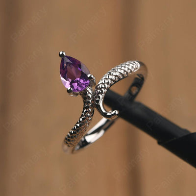 Snake Amethyst Solitaire Ring - Palmary