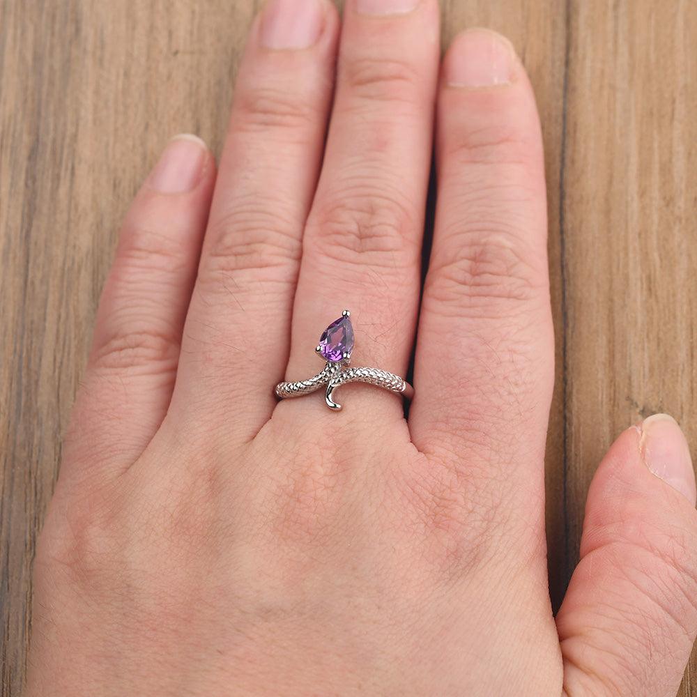 Snake Amethyst Solitaire Ring - Palmary