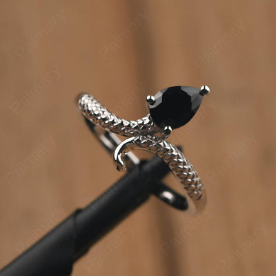 Snake Black Spinel Solitaire Ring - Palmary