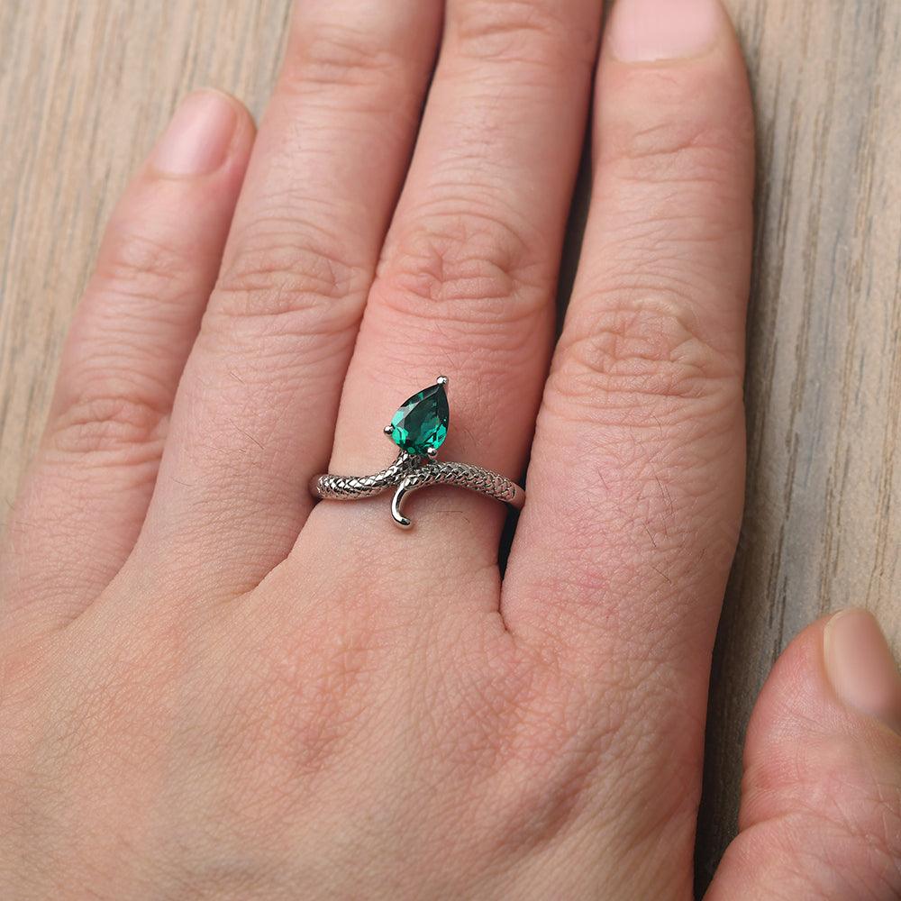 Snake Emerald Solitaire Ring - Palmary