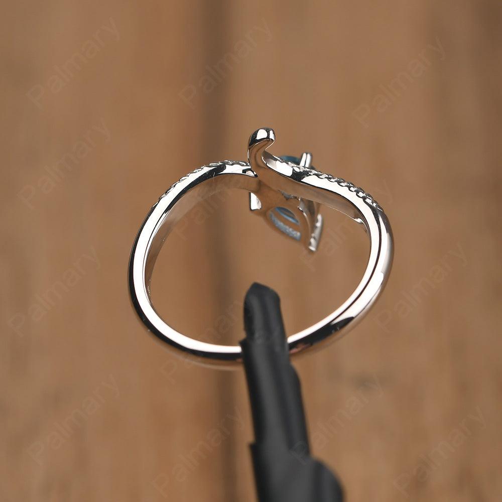 Snake London Blue Topaz Solitaire Ring - Palmary
