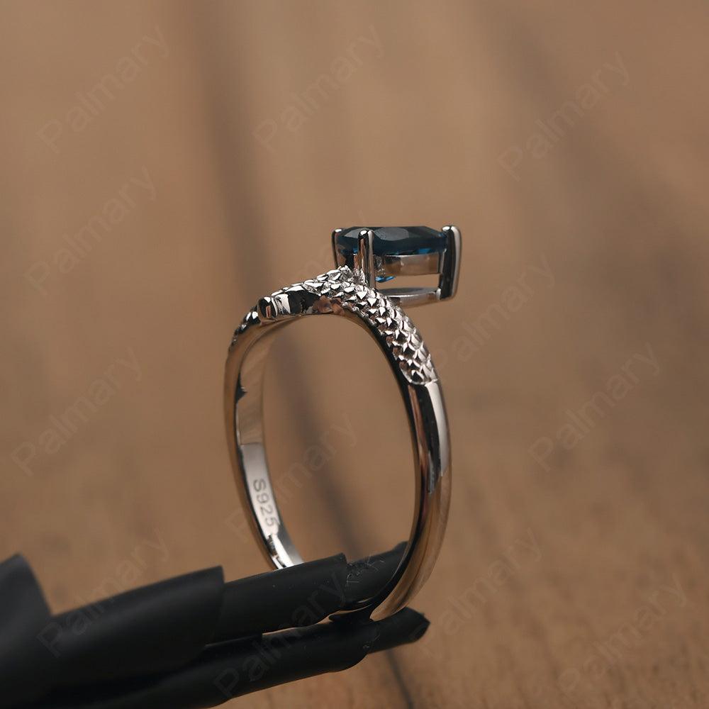 Snake London Blue Topaz Solitaire Ring - Palmary