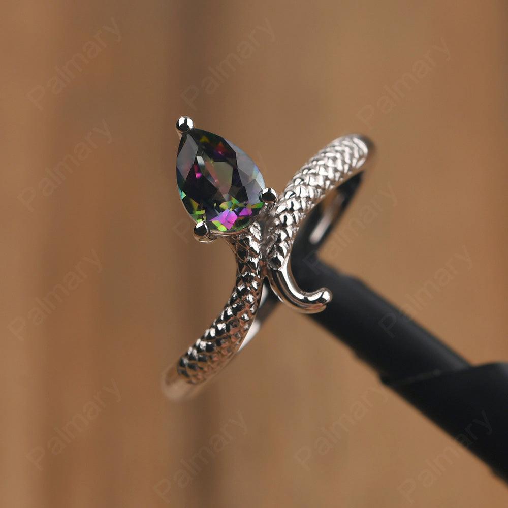 Snake Mystic Topaz Solitaire Ring - Palmary
