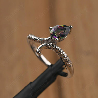 Snake Mystic Topaz Solitaire Ring - Palmary