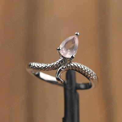 Snake Rose Quartz Solitaire Ring - Palmary