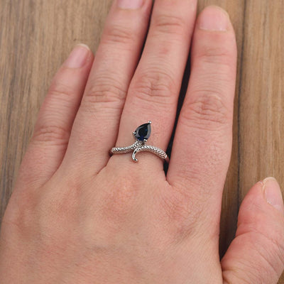 Snake Sapphire Solitaire Ring - Palmary