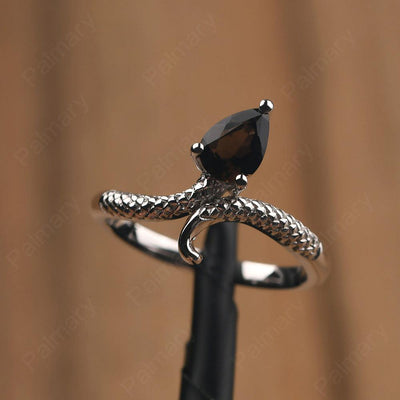 Snake Smoky Quartz  Solitaire Ring - Palmary